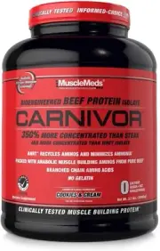 Carnivor Beef Protein Isolate Powder, Cookies & Cream, 56 Servings, 1820 Gram, 6