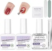 SAVILAND Acetone-Free Gel Remover for Nails Kit: 3-In-1 Fast Removal Gel Polish Remover for Nails with Liquid Latex for Nails & Nail Strengthener Rich in Castor Oil VE for Protection SSProRemoval X