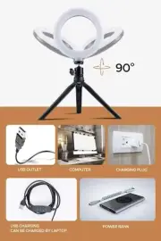 Selfie Ring Light with Tripod Stand Phone Hold Photography Vlogging Makeup Halo
