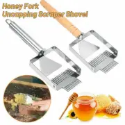2PCS Stainless Steel Bee Hive Uncapping Honey Fork Scraper Beekeeping Shovel