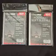 Postcard Small Soft Sleeves Quality Ultra Clear 2/100 Unopened Packs Ultra Pro