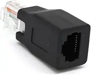 UKCOCO Adapter Connectors Network Cable LAN Plugs Black Copper PVC for Cross Cable Replacement