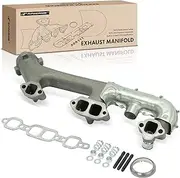 A-Premium Right Exhaust Manifold Kit W/Gasket & Studs & Nuts & Heat Shield [8Cyl 5.0 5.7L] Compatible with Chevrolet Blazer 87-91 R10 R20 V10 & GMC Suburban R3500 V3500 Jimmy R1500 R2500 V1500