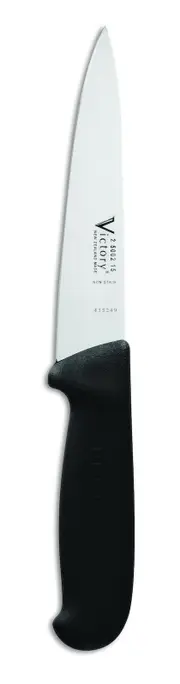 Victory Knives 2500215200 - 2.5mm x 15cm Stainless Steel Chefs Utility Knife - Small (Black Progrip Handle)