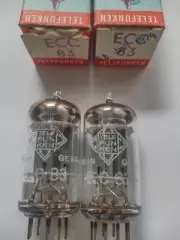Balanced Pair ECC83 / 12AX7 Telefunken Smooth Plate, Diamond Bottom NOS 1974
