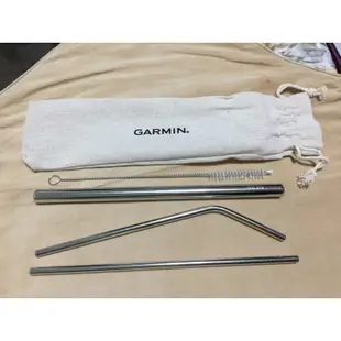 [全新] GARMIN 不鏽鋼環保吸管組 SUS316 不鏽鋼吸管三件組 附收納袋