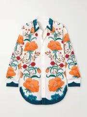 [La DoubleJ] La DoubleJ - + Orlebar Brown Better Than Your Boyfriend's Floral-print Cotton Shirt - White - x small x small White