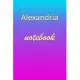 Alexandria: Blank Notebook - Wide Ruled Lined Paper Notepad - Writing Pad Practice Journal - Custom Personalized First Name Initia