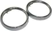 Pair Chrome Plated Headlight Holding Outer Bezel Rim Trim 7" Morris