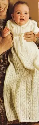 CHRISTENING GOWN BOY - birth to 6 months - 3ply - COPY baby knitting pattern