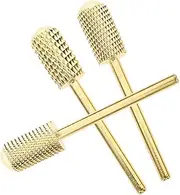 BESPORTBLE Gold Tungsten Nail Drill Bits 3pcs Set for Acrylic Nails Manicure Nail Bits Cuticle Drill Bits Safe and Sturdy