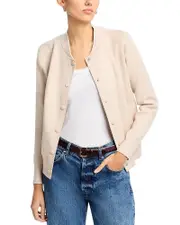 Sioni Faux Suede Snap Closure Bomber Jacket