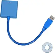 Angoily USB to Vga Adapter Cable for Display External Video Converter for Monitor Compatible with Windows Easy No External Power Required Blue