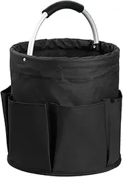 17L Large Storage Organiser Bag Car Wash Storage Folding Basket Picnic Tote Outdoor Caddy with Handle Tool Bag Cleaning(Black)