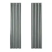 2X Blockout Curtains Blackout Window Curtain Eyelet 140x230cm Grey