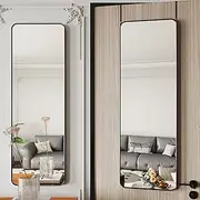 Protylctaster Door Mirror Full Length,Over The Door Mirror,48"x14" Full Length Mirror,Door Mirror, Mirror Full Length Door Hanging(Black)