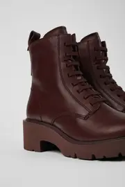 Milah Burgundy lace-up boots for women