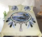 3D Wolf Feathers NAO6023 Bed Pillowcases Quilt Duvet Cover Set Queen King Fay