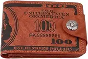 [Botreelife] Creative One Hundred Dollars Us Dollar Graphic Print Wallet Magnetic Buckle Short Wallet, Minimalist