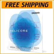 Helicore 4/4 Size Violin Strings Set - Premium Medium Tension & Plain Steel E