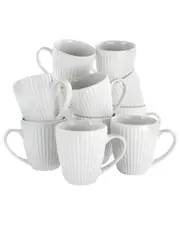 Elama Elle 12pc Round Porcelain Mug Set