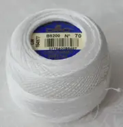 DMC Cordonnet Special, 6 Cord Crochet Cotton, Size 70, 20g Ball, B5200 SNOW WHIT