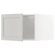 METOD top cabinet for fridge/freezer, white/Lerhyttan light grey, 60x60x40 cm