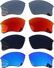 [Acefrog] 1.8MM Polarized Replacement Lenses for Oakley Half Jacket XLJ Sunglasses, Upgraded Material, Polycarbonate 4 Pairs Pitch Black + Star Silver + Winter Sky + Jaffa Orange