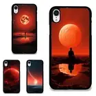 Anti scratch Cover huge red moon Blood For iPhone XS 11 12 13 14 15 16 Pro Max
