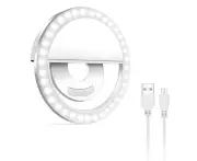 Selfie Ring Light for iPhone & Android - Rechargeable Clip-on LED Ring Light