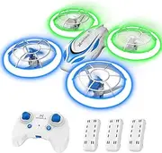 Heygelo S60 Drone for Kids - Mini Drones with LED Lights for Beginners, RC Quadcopter with 3 Batteries, Headless Mode, Altitude Hold, Full Propeller Protect, 3D Flips, Toys Gifts for Boys Girls