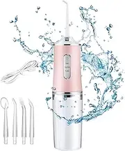 Water dentall Flosser For Teeth, Professional Cordless Oral Irrigador, 300ML Electric Floss Picks Rechargeable Stains Remover Gums Care IPX7 Waterproof Portable Travel Flossing Set