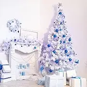 Ariv Hommey 5ft 1.5m White Christmas Tree, with Bushy 550 Tips Metal Stand, Easy Assembly 150cm Artificial Xmas Tree Decoration for Indoor Outdoor Home Party Holiday (5ft 1.5m)