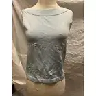 LINDA ALLARD ELLEN TRACY Medium STRETCHY Light Blue Sleeveless Turtleneck Top
