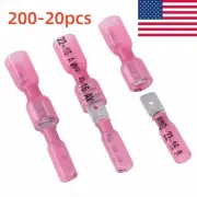 16-22 AWG Female&Male Red Spade Waterproof Heat Shrink Wire Connectors Terminals