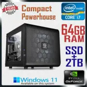 Intel Core i7 Gaming PC 64GB RAM GeForce Computer SSD+2TB Home Desktop System