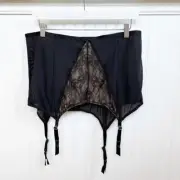 Cacique Black Cutaway Lace Hipslip Garter Belt Women’s Plus Size 22/24 NEW