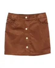 Chloé Kids Logo Embroidered Corduroy Skirt 5Y,4Y,14Y,6,3Y Brown
