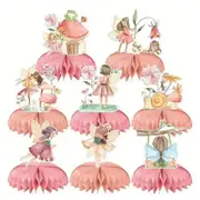 Pastel Baby Pink Fairy Honeycomb Table Centrepieces 8pk