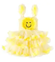 [Tutu Du Monde] Tutu Du Monde Smiley ruffled tulle and jersey dress Y 10/11 yellow