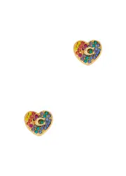 Coach Heart Stud Earrings - Multicoloured - One Size One Size