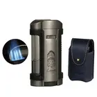 Lubinski Torch Cigar Lighters Holder 4 Jet Flame Windproof Refillable Gift Box