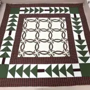 Christmas Tree Double Wedding Ring Fabric Queen Size Patchwork quilt top/topper