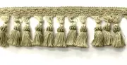 (SOLD BY THE YARD) 3.5'' Tassel Fringe Trim Green tinge Gold