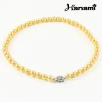 在飛比找momo購物網優惠-【Hanami】8mm經典極品金色南洋貝寶珠項鍊