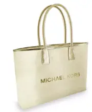 Michael Kors Gold Tote Bag Purse Perfume Fragrance New FREE SHIPPING