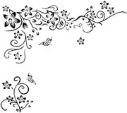Wall Stickers, Removable Black Flower Vine Art Vinyl Decal for Living Room Bedroom Decoration