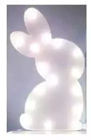 Bunny Rabbit Marquee LED Light - Nursery - Kids Room - Easter Decor -White Metal