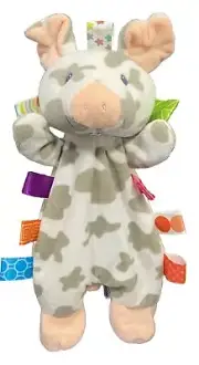 Taggies Signature Collection Cow 12” Plush Lovey Baby Stroller Hook Mary Meyer
