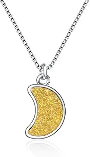 [Adabele] Stainless-Steel Half-Moon-Shape Agate Crystal